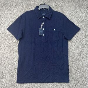 OOBE Brand‎ Indigo Dye Polo Shirt Men's Medium Blue Dots Cotton New With Tags